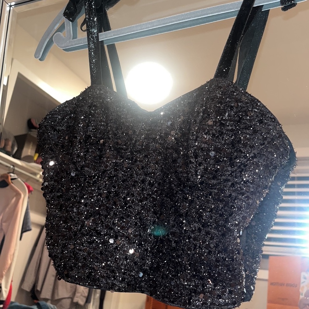 Sequin Crop Top